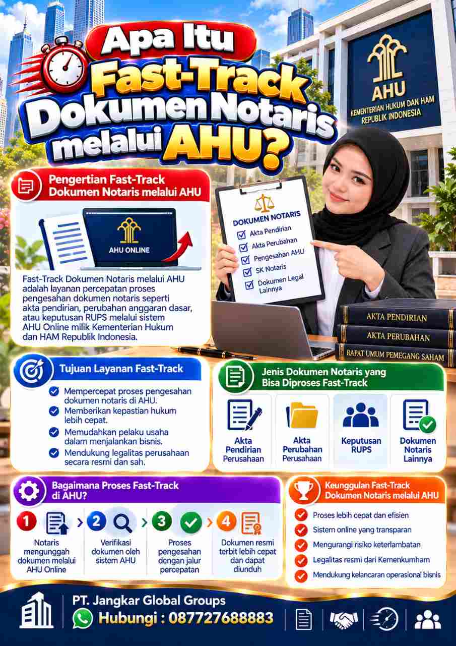 Infografis Fast-Track Dokumen Notaris AHU