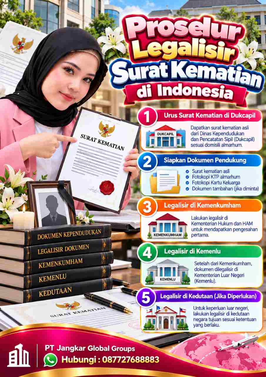 Infografis Prosedur Legalisir Surat Kematian