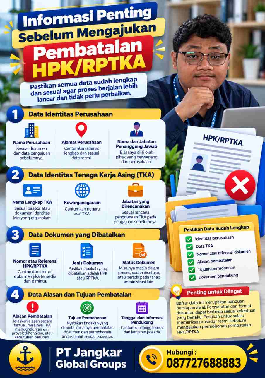 Informasi Penting Sebelum Mengajukan Pembatalan HPK RPTKA