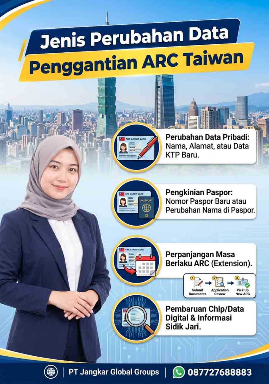 Jenis Perubahan Data dan Penggantian ARC Taiwan