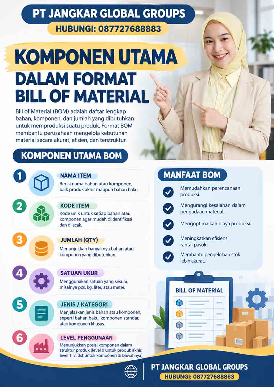 Komponen Utama dalam Format Bill of Material