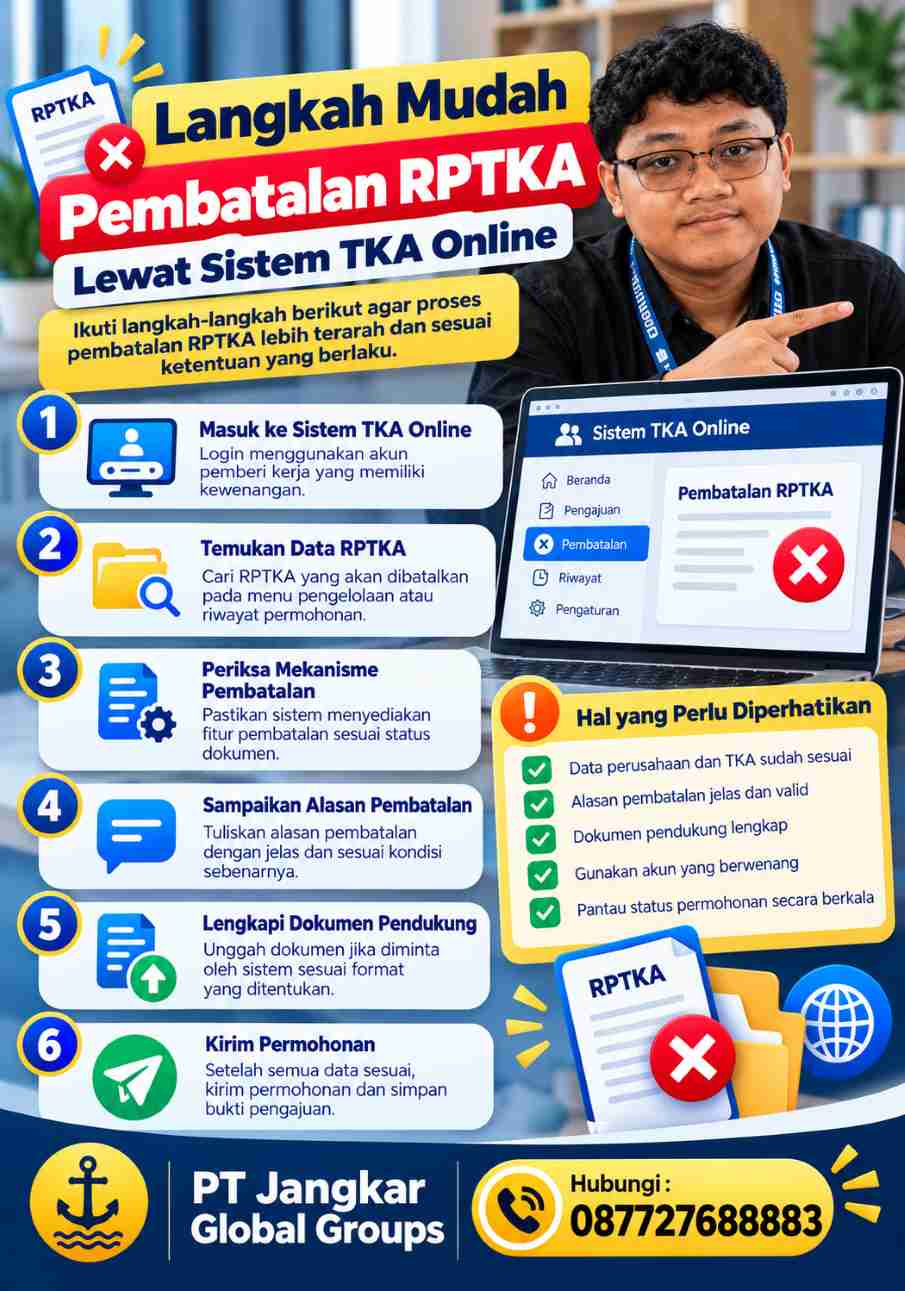 Langkah Mudah Pembatalan RPTKA lewat Sistem TKA Online