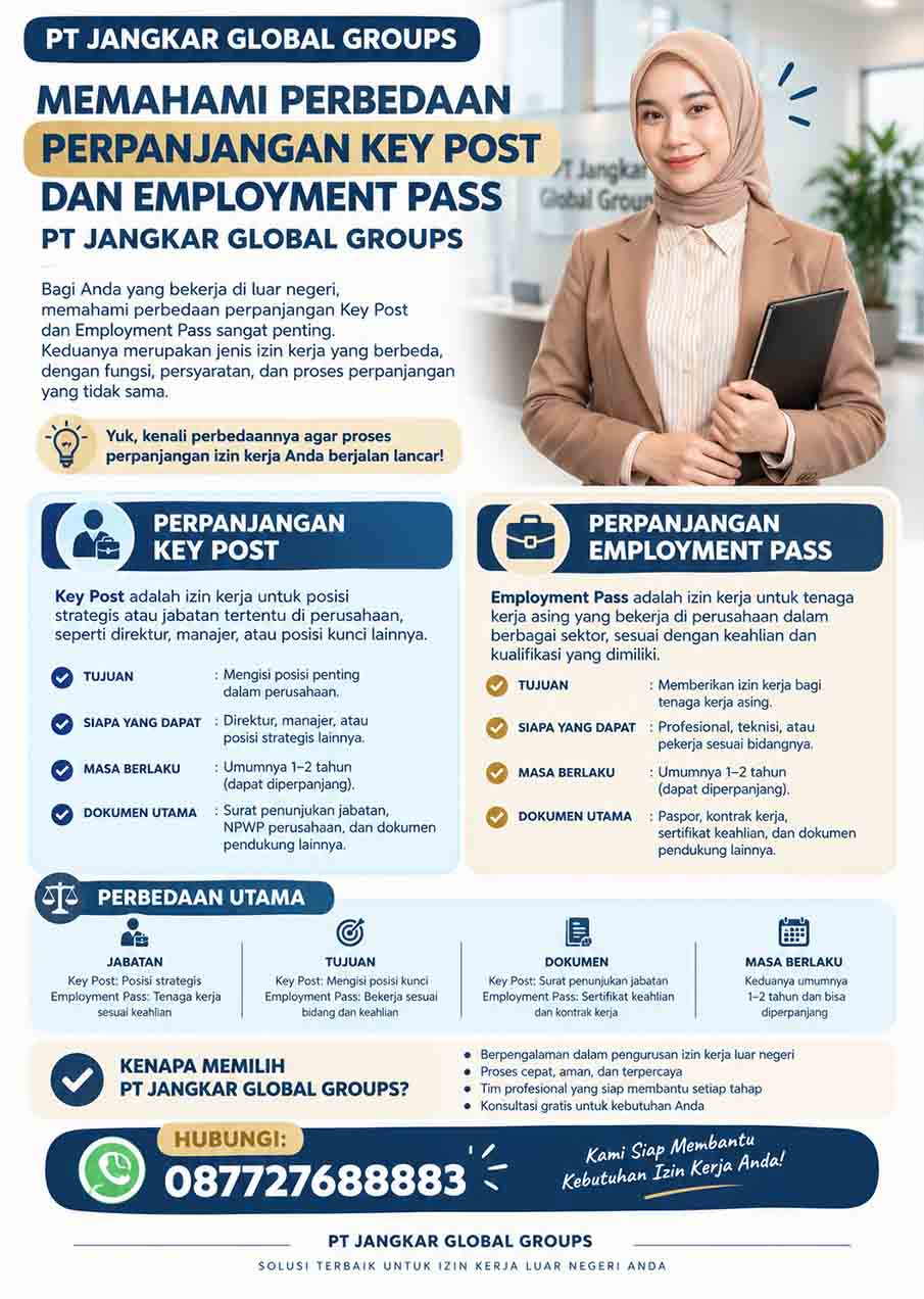 Memahami Perbedaan Perpanjangan Key Post dan Employment Pass