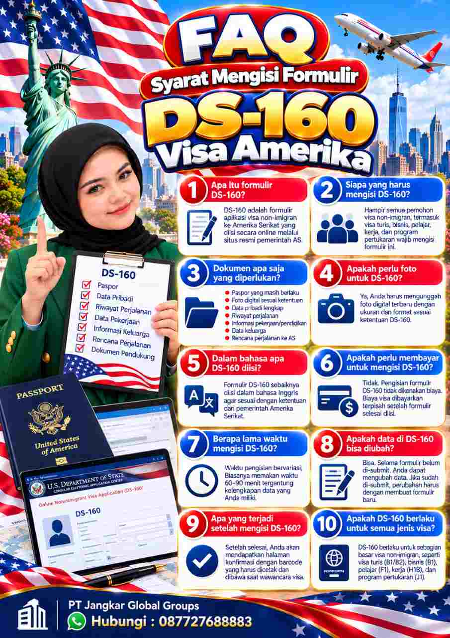 Panduan FAQ DS-160 Visa Amerika