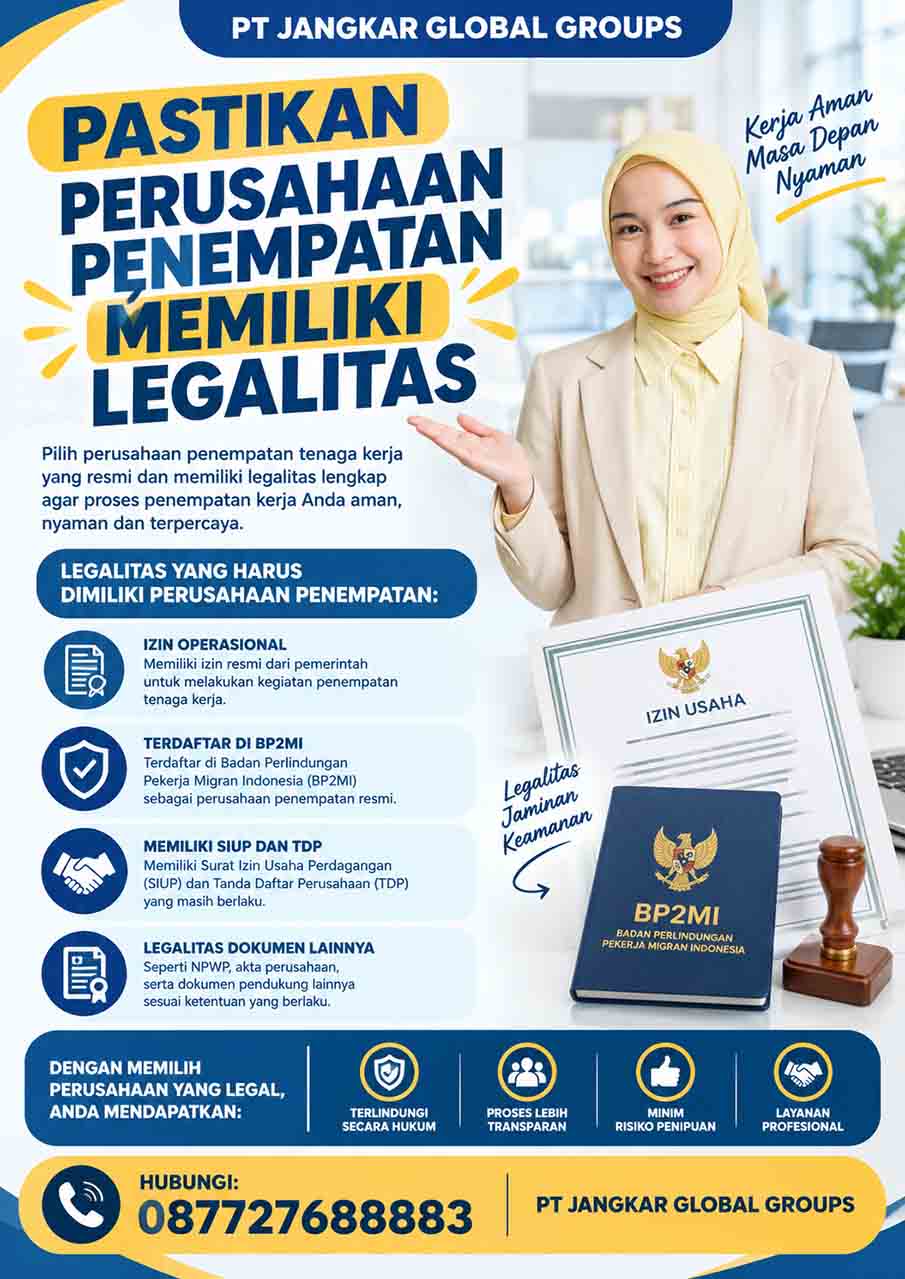 Pastikan Perusahaan Penempatan Memiliki Legalitas