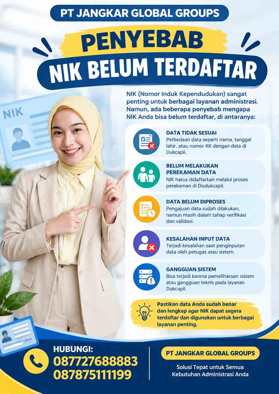 Penyebab NIK Belum Terdaftar