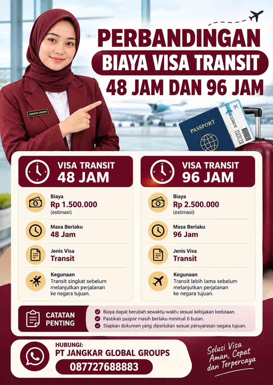 Perbandingan Biaya Visa Transit 48 Jam dan 96 Jam Perbandingan Biaya Visa Transit 48 Jam dan 96 Jam