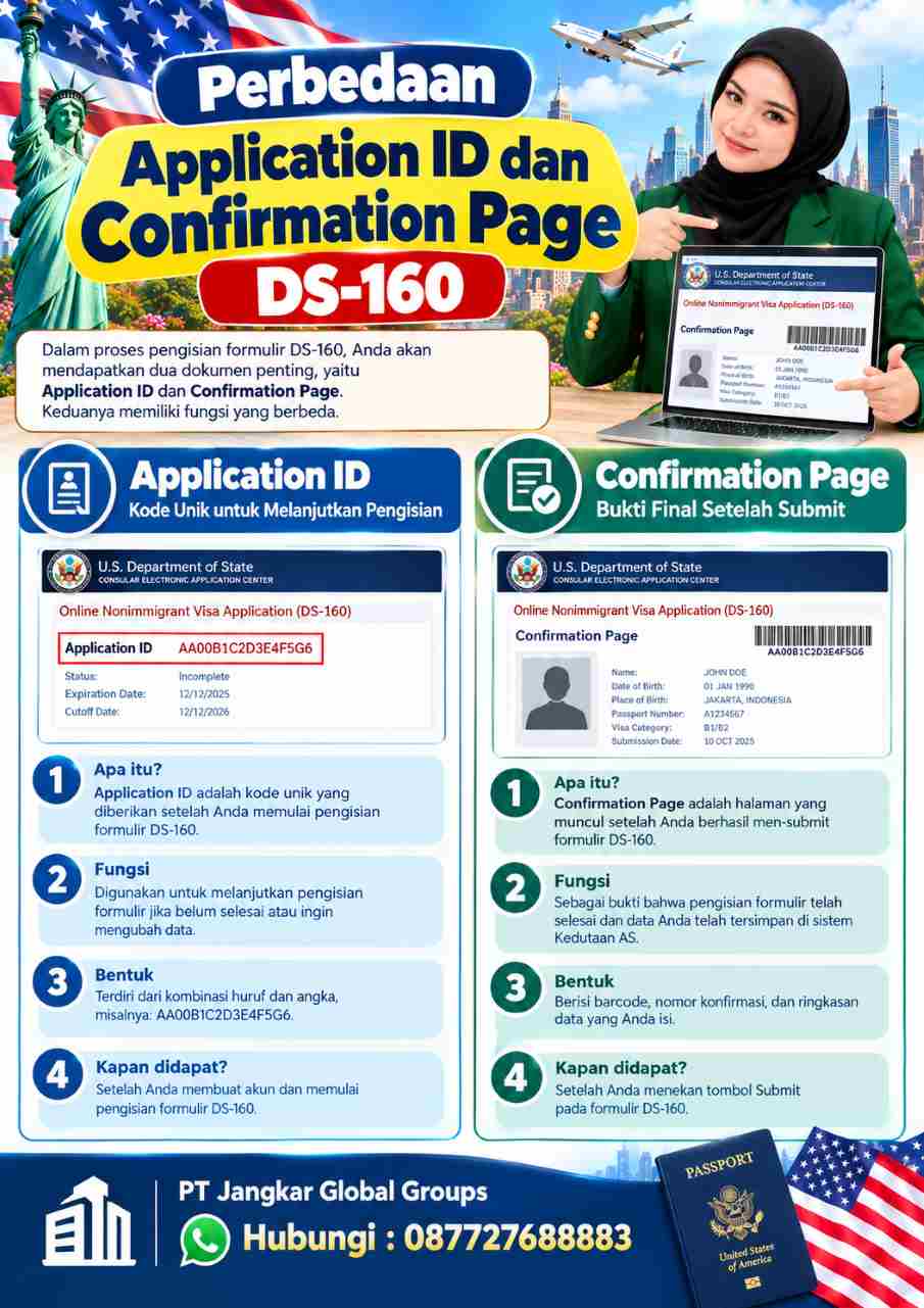 Perbedaan Application ID dan Confirmation Page DS-160