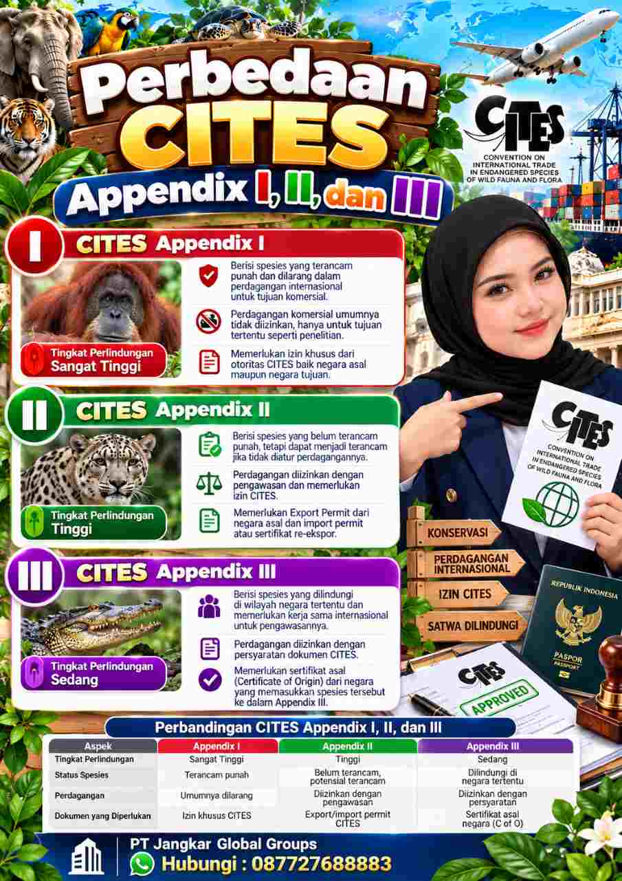 Perbedaan CITES Appendix I, II, dan III