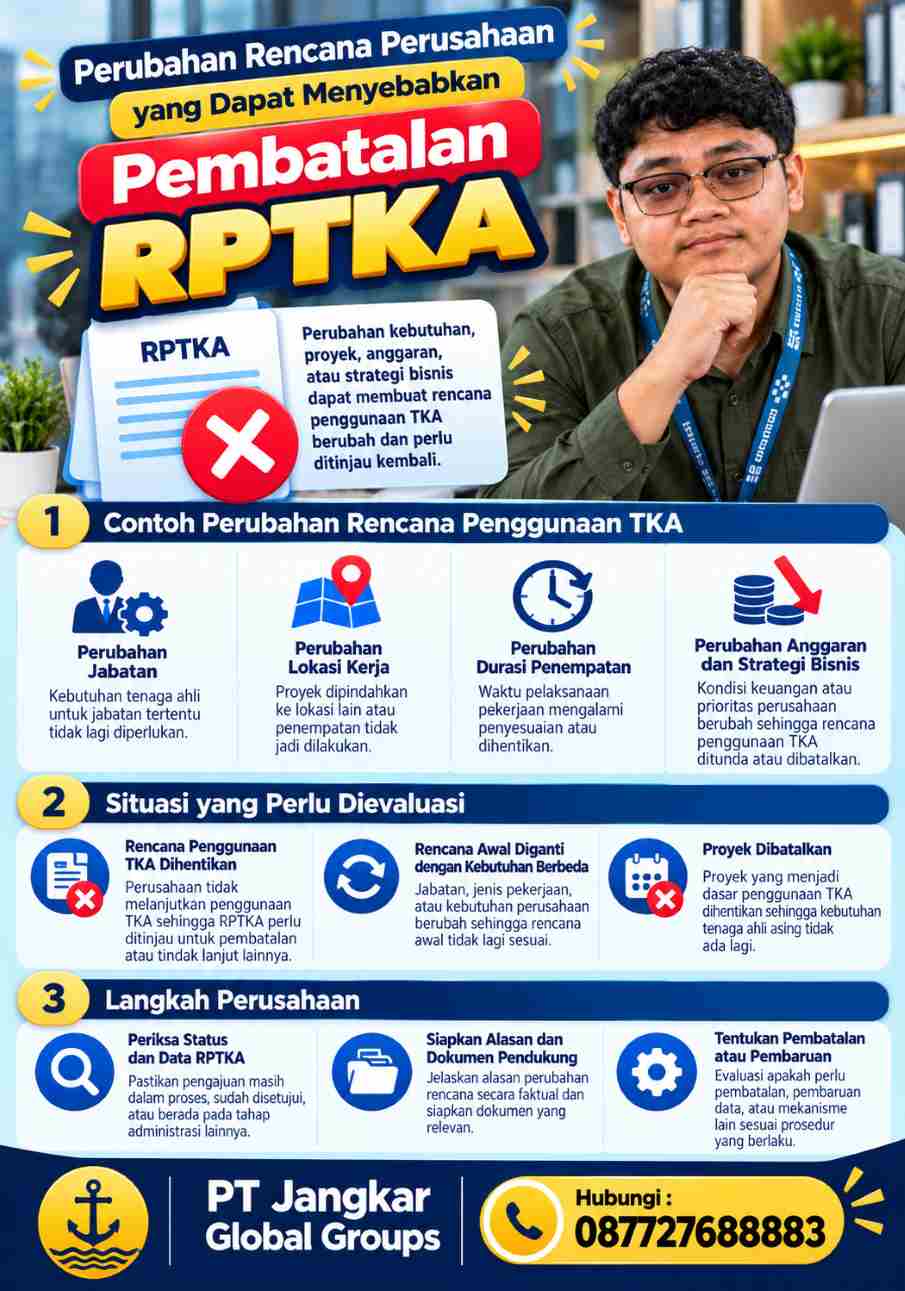 Perubahan Rencana Perusahaan yang Dapat Menyebabkan Pembatalan RPTKA