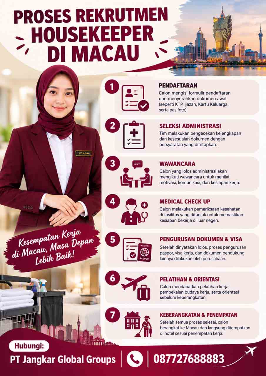 Proses Rekrutmen Housekeeper di Macau