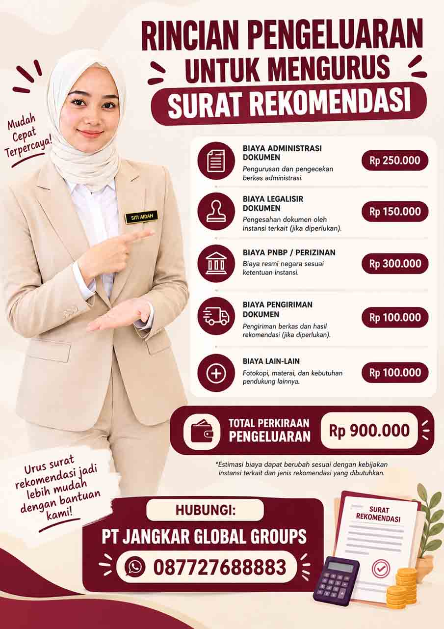 Rincian Pengeluaran untuk Mengurus Surat Rekomendasi