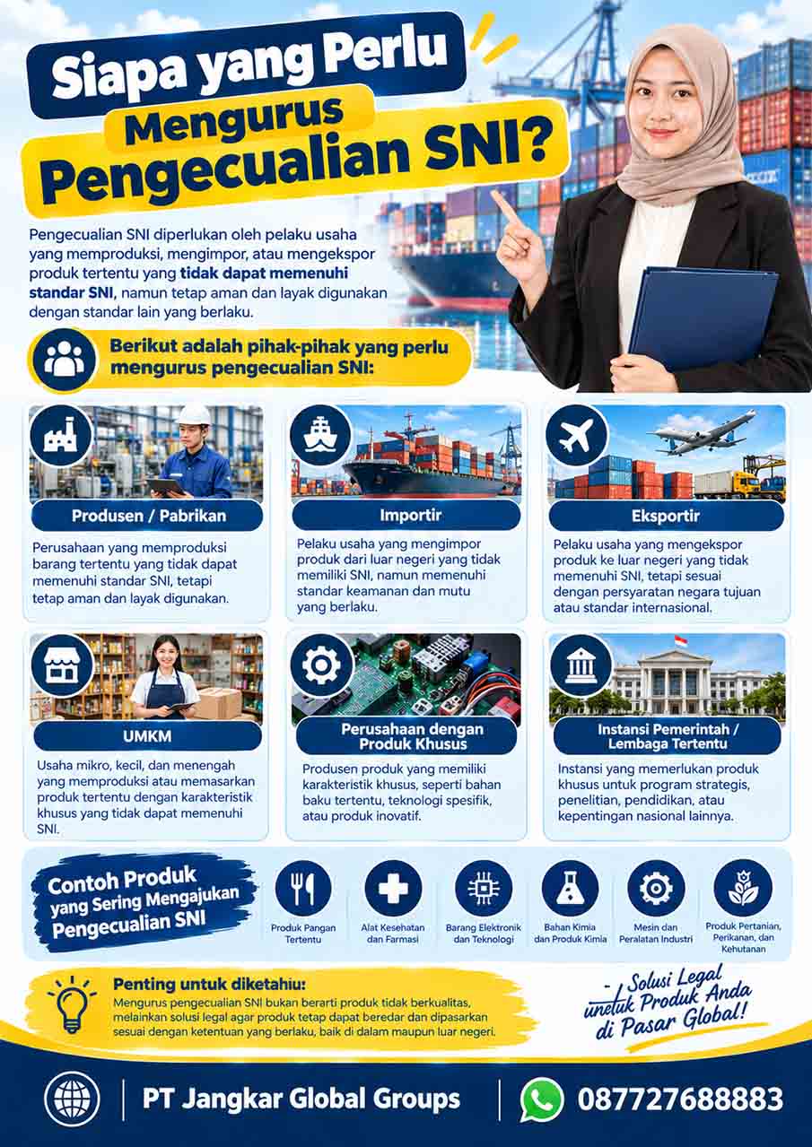 Siapa yang Perlu Mengurus Pengecualian SNI