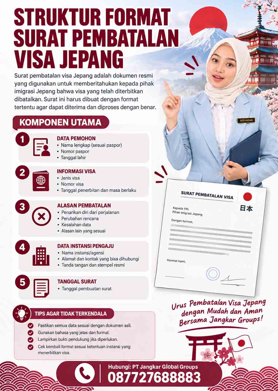 Struktur Format Surat Pembatalan Visa Jepang