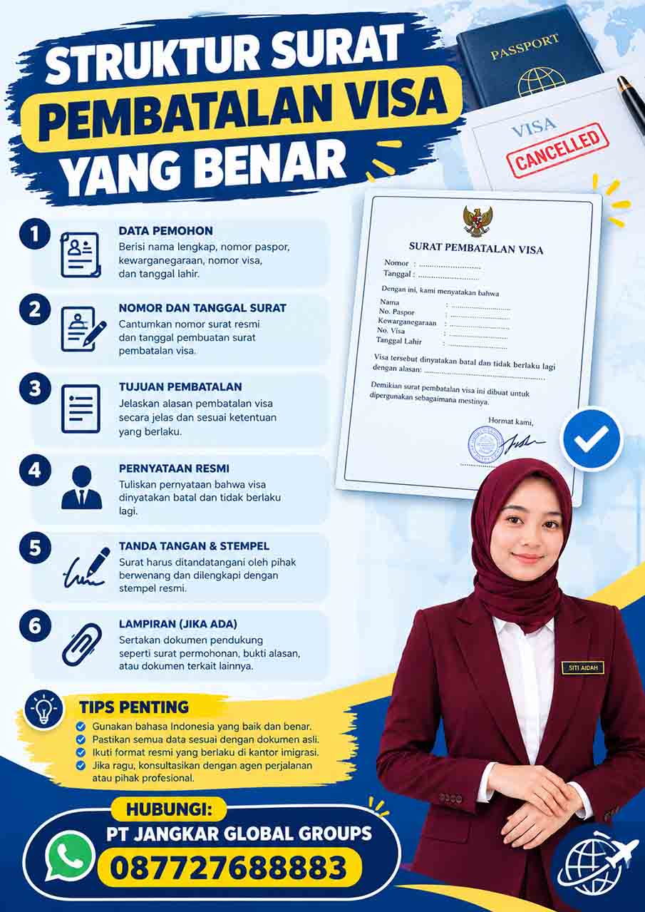 Struktur Surat Pembatalan Visa yang Benar Struktur Surat Pembatalan Visa yang Benar