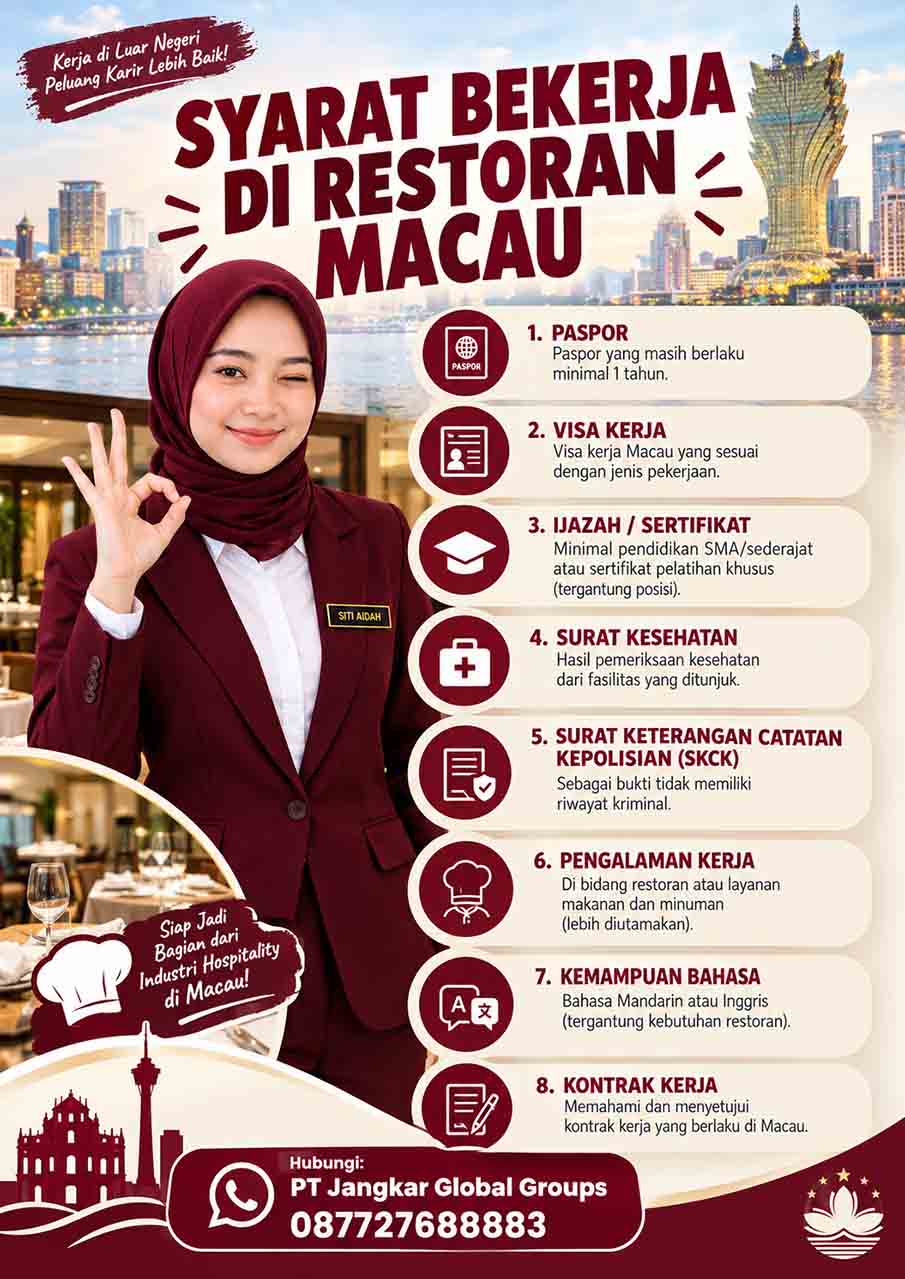 Syarat Bekerja di Restoran Macau