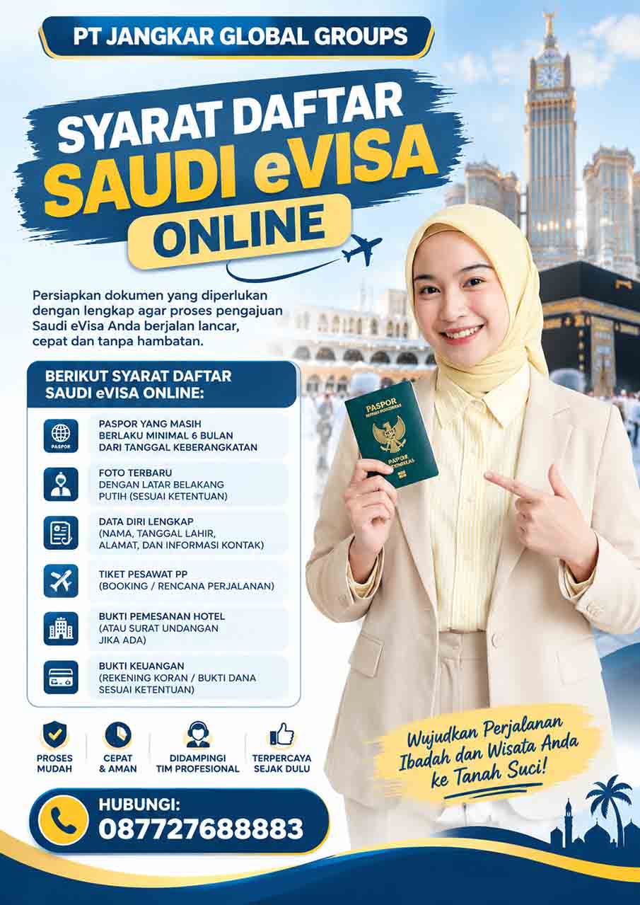 Syarat Daftar Saudi eVisa Online
