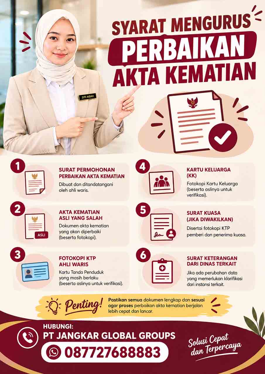 Syarat Mengurus Perbaikan Akta Kematian