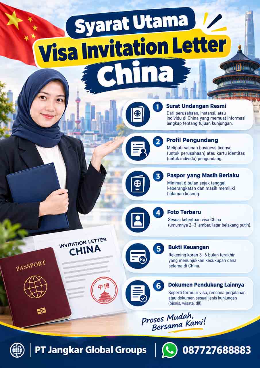 Syarat Utama Visa Invitation Letter China