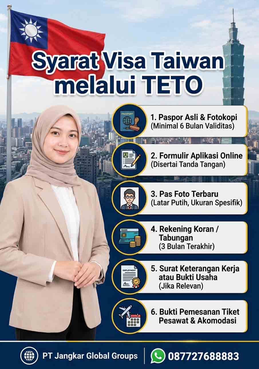 Syarat Visa Taiwan melalui TETO