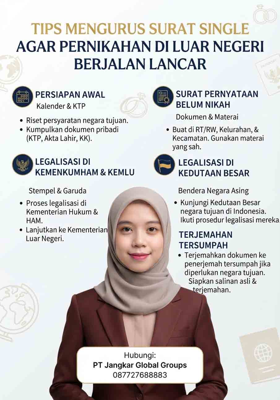 Tips Mengurus Surat Single agar Pernikahan di Luar Negeri Berjalan Lancar Tips Mengurus Surat Single agar Pernikahan di Luar Negeri Berjalan Lancar