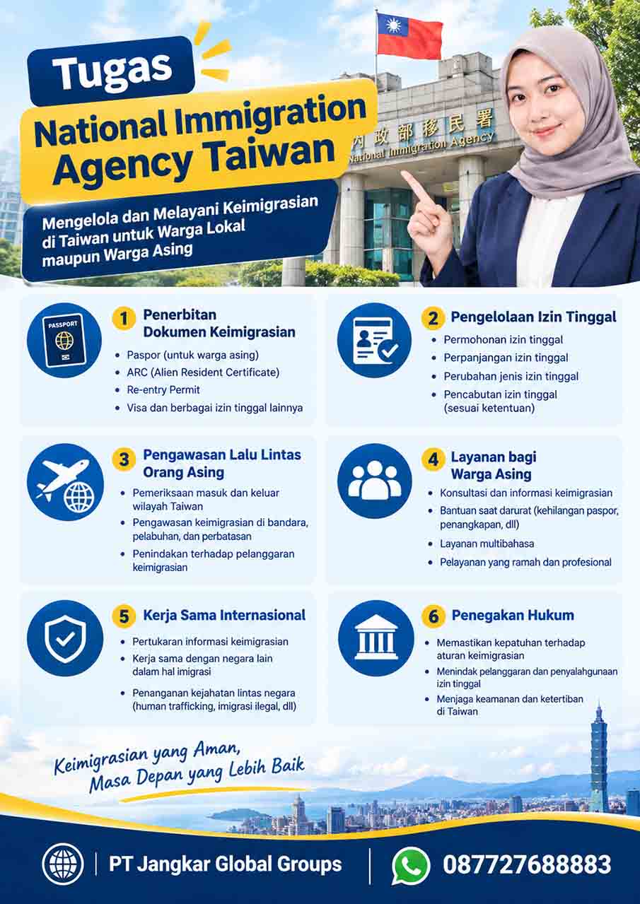 Tugas National Immigration Agency Taiwan