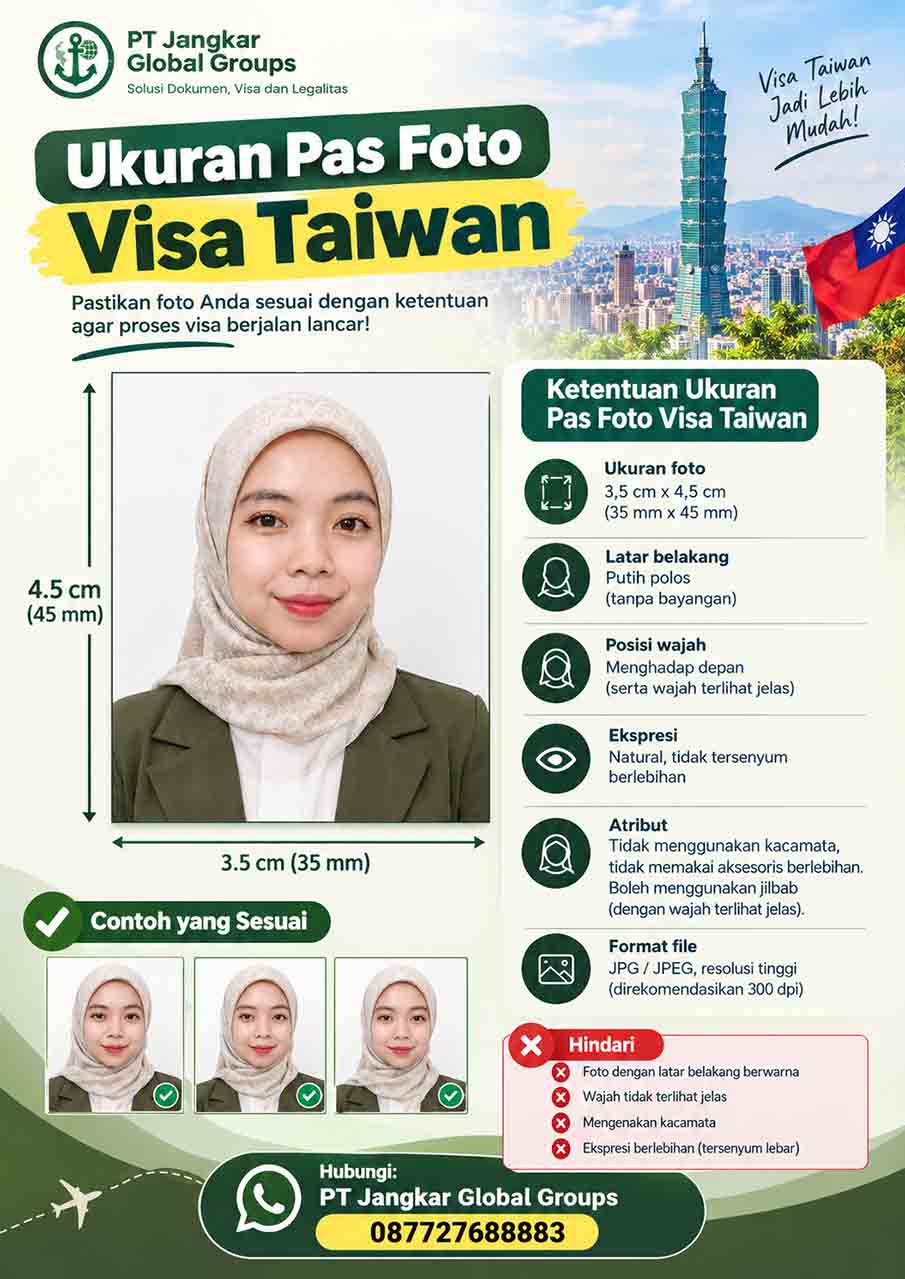 Ukuran Pas Foto Visa Taiwan Ukuran Pas Foto Visa Taiwan
