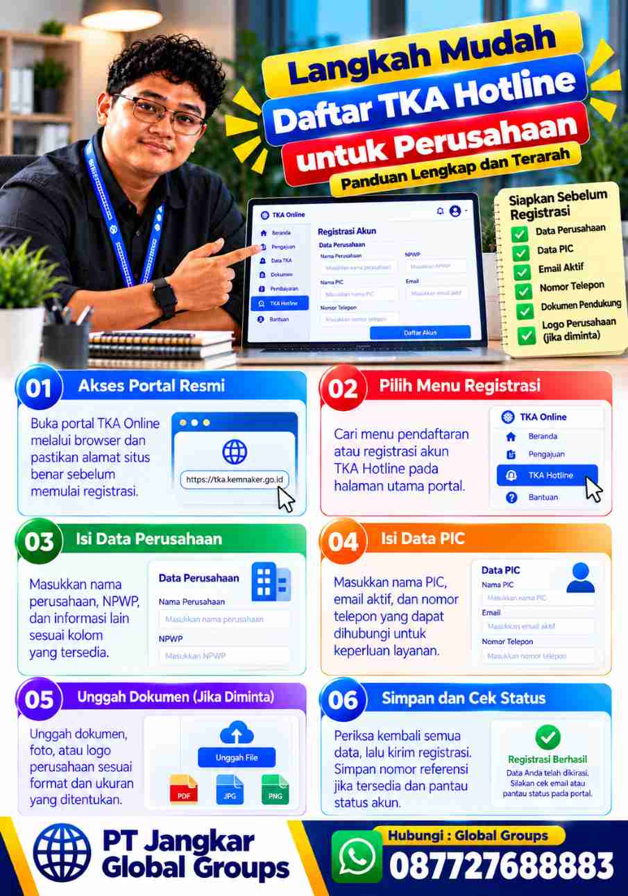 registrasi akun TKA hotline perusahaan